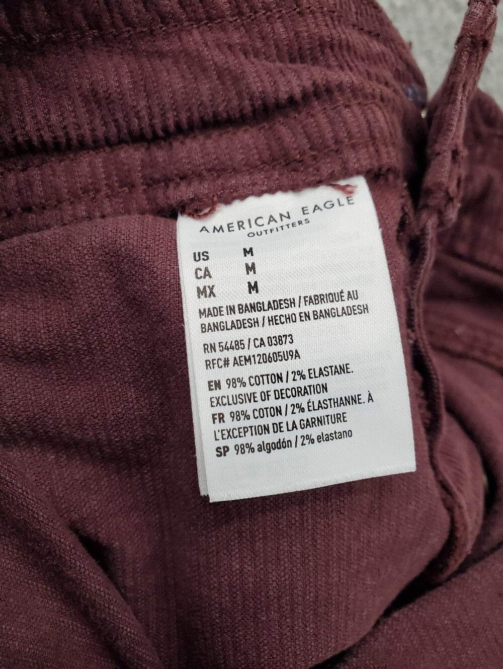 American Eagle Corduroy Overalls Womens Medium Burgundy - Picture 8 of 10